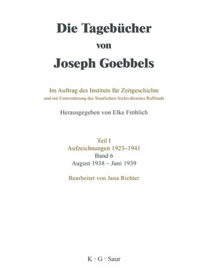 cover image of August 1938--Juni 1939